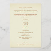 Rose Gold Wedding Just Married Hand Letter Folieneinladung (Rückseite)