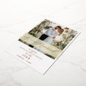 Rose Gold Wedding Just Married Hand Letter Folieneinladung (Gedreht)