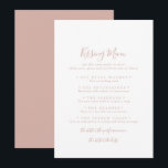 Rose Gold Wedding Kissing Menu Game Card<br><div class="desc">Diese Rose goldene Hochzeitsküsskarte eignet sich hervorragend für einen modernen Hochzeitsempfang. Das schlichte und elegante Design zeichnet sich durch klassische und extravagante Schrift-Typografie in Rose Gold aus.</div>