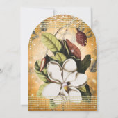 Rose Gold Wedding Magnolia Einladung (Rückseite)