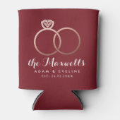 Rose Gold Wedding Rings Burgundy kann kühlen Dosenkühler (Vorderseite)
