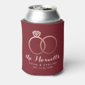 Rose Gold Wedding Rings Burgundy kann kühlen Dosenkühler (Kanne Rückseite)