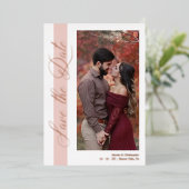 Rose Gold Wedding Romantic Hand Lettered Photo Folieneinladung (Stehend vorne)