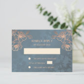 Rose Gold Wedding RSVP (Stehend Vorderseite)