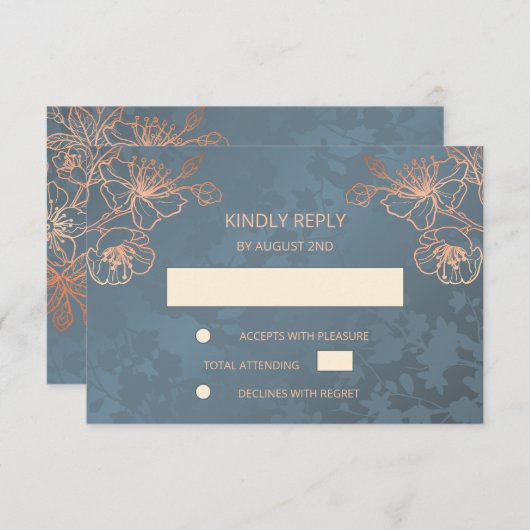 Rose Gold Wedding RSVP (Vorne/Hinten)