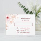 Rose Gold Wedding RSVP (Stehend Vorderseite)