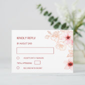 Rose Gold Wedding RSVP Karte (Stehend Vorderseite)