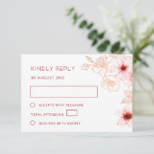 Rose Gold Wedding RSVP Karte (Stehend Vorderseite)