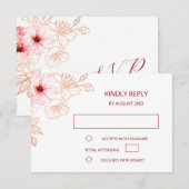 Rose Gold Wedding RSVP Karte (Vorne/Hinten)