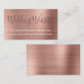 Rose Gold Wedding Website Card Beilage Begleitkarte (Vorne/Hinten)