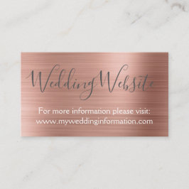 Rose Gold Wedding Website Card Beilage Begleitkarte