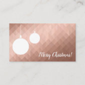 Rose Gold Weihnachten Geschenkkarte individuelle N Visitenkarte (Rückseite)