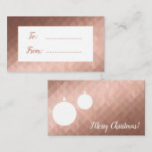 Rose Gold Weihnachten Geschenkkarte individuelle N Visitenkarte (Vorne/Hinten)