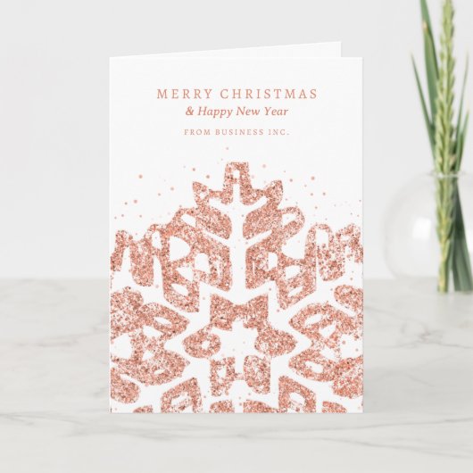 Rose Gold Weihnachten Glitzer Snowflake Corporate (Vorderseite)