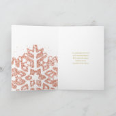 Rose Gold Weihnachten Glitzer Snowflake Corporate (Innenseite)
