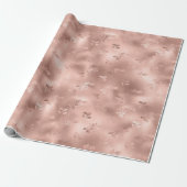 Rose Gold Weihnachten Holly Verlasse Elegante Geschenkpapier (Ungerollt)