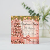 Rose Gold Weihnachts-Party | Weihnachtsbaum und Mu Einladung (Stehend Vorderseite)
