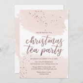 Rose Gold Weihnachts-Tee-Party Einladung (Vorne/Hinten)