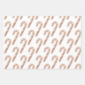 Rose Gold Weihnachtsbaum Candy Canes Snowman Geschenkpapier Set (Vorderseite 2)