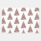 Rose Gold Weihnachtsbaum Candy Canes Snowman Geschenkpapier Set (Vorderseite)