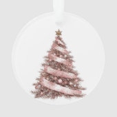 Rose Gold Weihnachtsbaum Candy Canes Snowman Ornament (Rückseite)