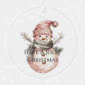 Rose Gold Weihnachtsbaum Candy Canes Snowman Ornament Aus Metall (Vorderseite)