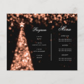 Rose Gold Weihnachtsbaum Einladung Programm Menü (Hinten)