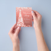 Rose Gold Weihnachtsbaum Einladung Programm Menü (Gruppe)