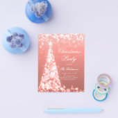 Rose Gold Weihnachtsbaum Einladung Programm Menü (Einzeln)