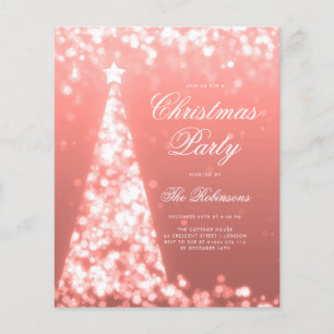 Rose Gold Weihnachtsbaum Einladung Programm Menü
