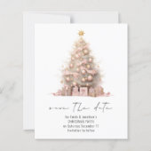 Rose Gold Weihnachtsbaum Save the Date (Vorderseite)