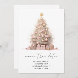 Rose Gold Weihnachtsbaum Save the Date Einladung