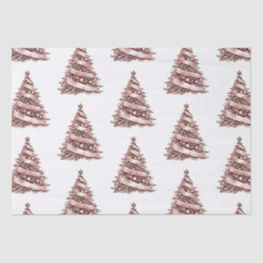 Rose Gold Weihnachtsbaum Seidenpapier (Vorderseite)