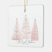 Rose Gold Weihnachtsbaumen Keramikornament (Links)