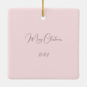 Rose Gold Weihnachtsbaumen Keramikornament (Rückseite)