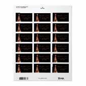 Rose Gold Weihnachtsfeier Rücksendeadresse Adressaufkleber (Vorne)