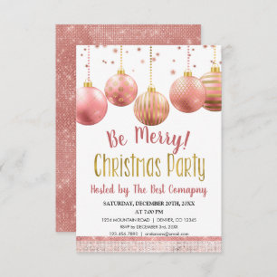 Rose Gold Weihnachtsfeiertag Einladung