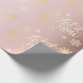 Rose Gold Weihnachtsgeschenk Schnee und Schneefloc Geschenkpapier (Ecke)