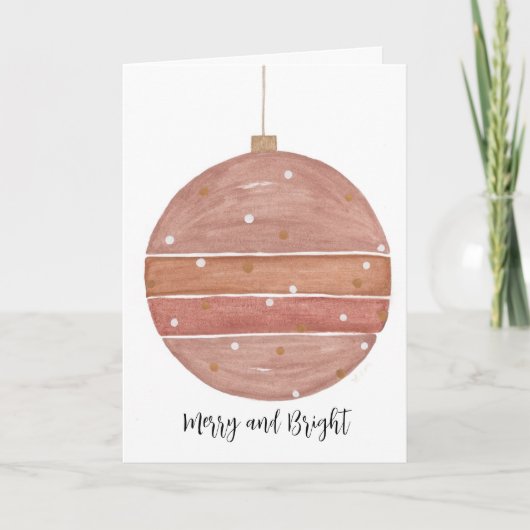 Rose Gold Weihnachtsschmuck Karte (Vorderseite)