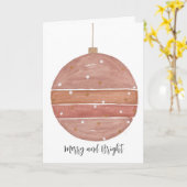 Rose Gold Weihnachtsschmuck Karte (Gelbe Blume)