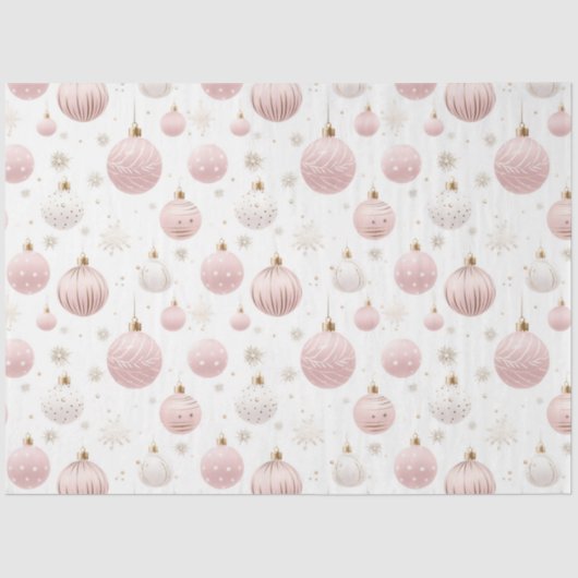 Rose Gold Weihnachtsschmuck Schneeflocken Weihnach Seidenpapier (Vorderseite)