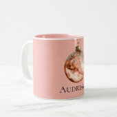 Rose Gold Weihnachtsschmuck Zweifarbige Tasse (Vorderseite Links)