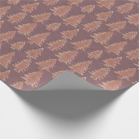 Rose Gold Weihnachtswrapping Paper Geschenkpapier (Ecke)