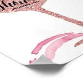 Rose Gold Wein Brautparty Begrüßungszeichen Poster (Ecke)