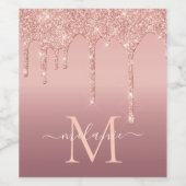 Rose Gold Weinetikett mit individuellem Buchstaben (Einzelnes Label)