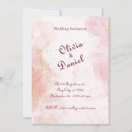 Rose Gold & Weiß Marmor Hochzeitsempfang Einladung