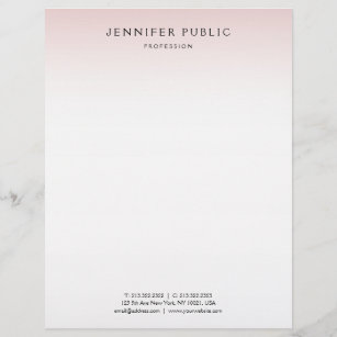 Rose Gold Weiß Minimalistisch Elegante Moderne Briefbogen