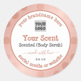 Rose Gold Weiß mit Logo-Produktverpackungsetikette Runder Aufkleber