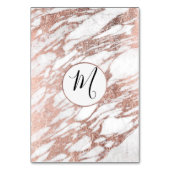Rose Gold Weiß Moderne Marmorversion Tischnummer (Rückseite)