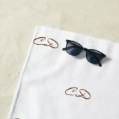 Rose gold weiß monogramm moderner eleganter Name Strandtuch (Beispiel)